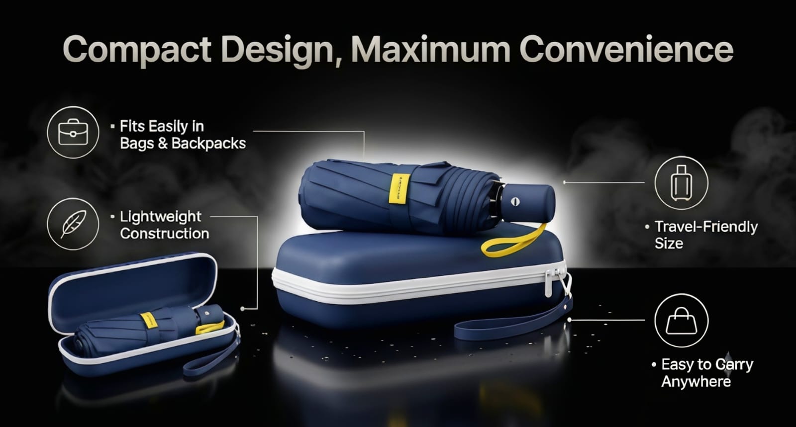 Mini Fold-able Capsule Travel Umbrella With Protective Case