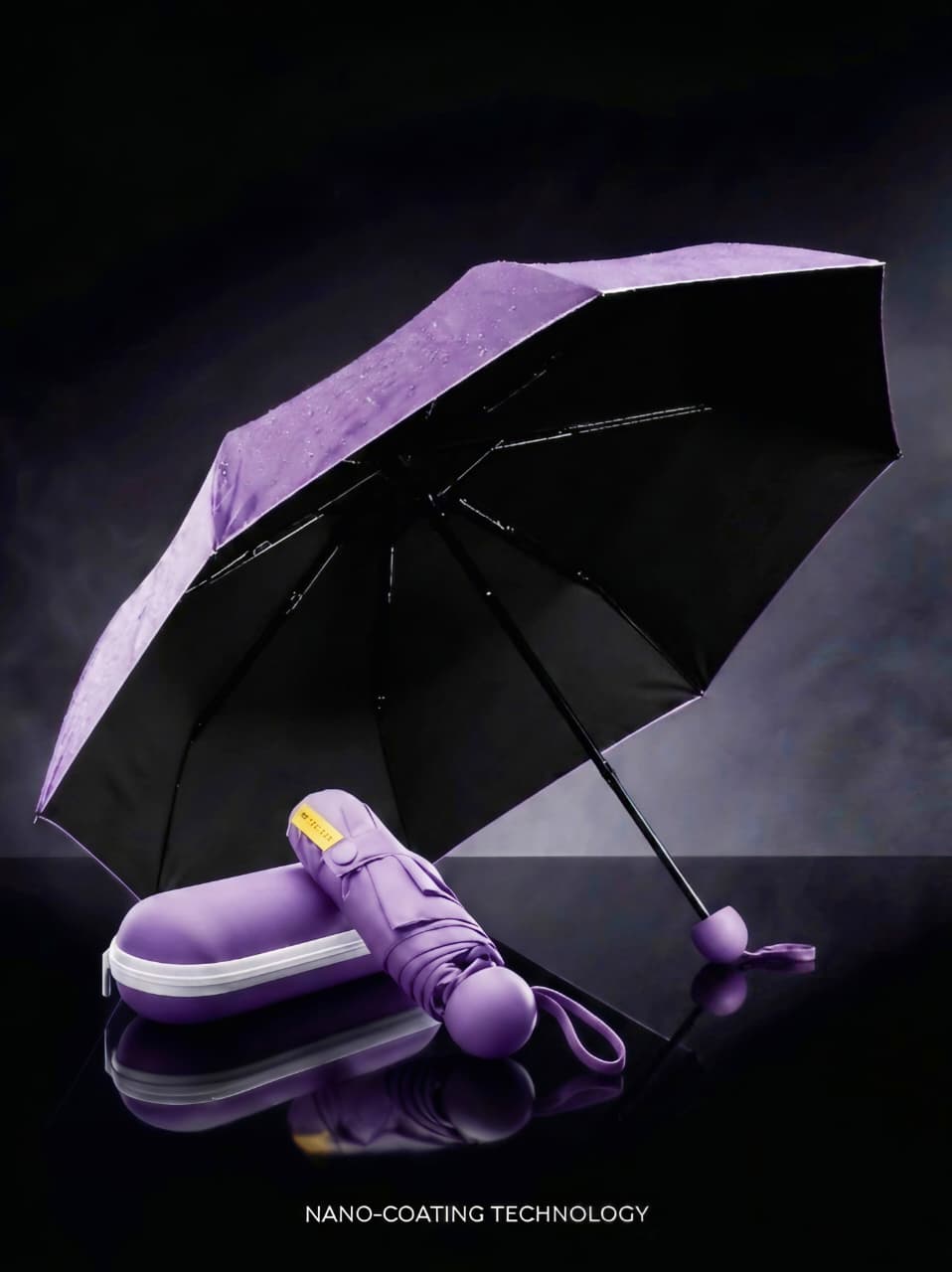 Mini Fold-able Capsule Travel Umbrella With Protective Case