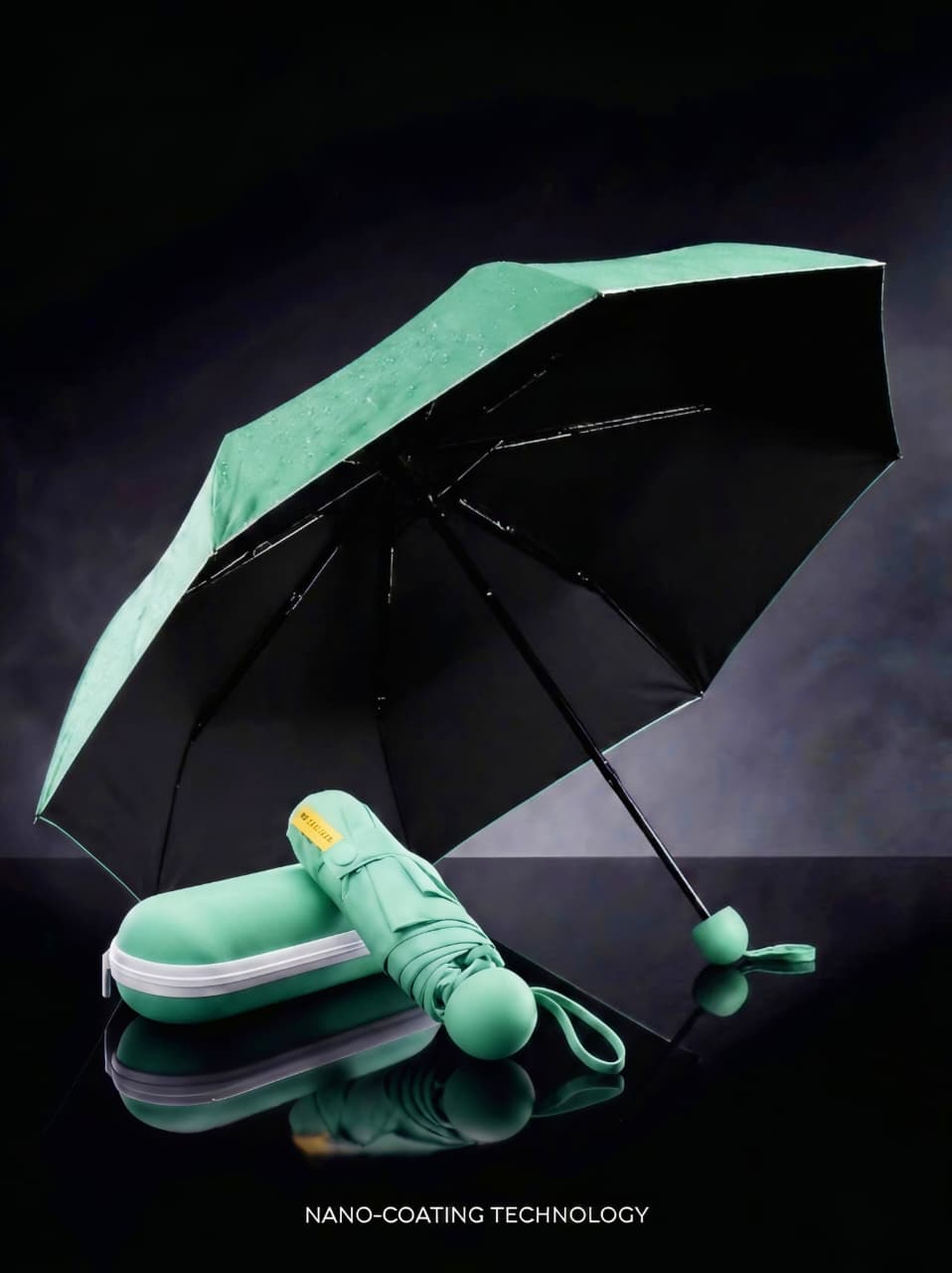 Mini Fold-able Capsule Travel Umbrella With Protective Case