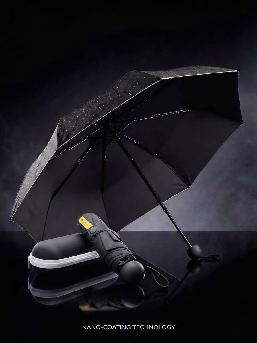 Mini Fold-able Capsule Travel Umbrella With Protective Case